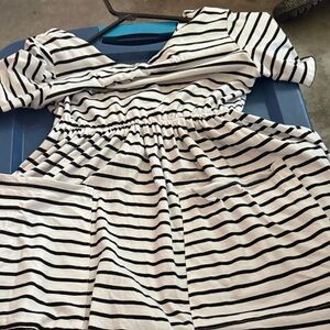 Striped Black and White Kids Dress
